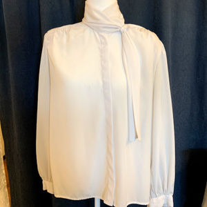 White Blouse With Scarf - image 1